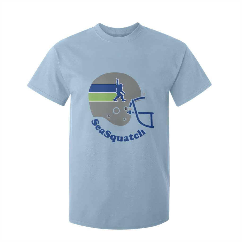 SeaSquatch Bigfoot Football Helmet T Shirt For Kid Seattle Sports Fan Pride TS12 Light Blue Print Your Wear