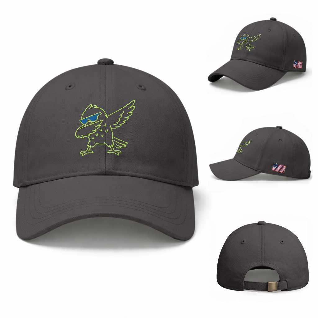 Funny Emerald City Seattle Bird Dabbing Baseball Cap Pacific Northwest Sports Fan TS12 Baseball Cap Universal Fit Dark Gray Print Your Wear