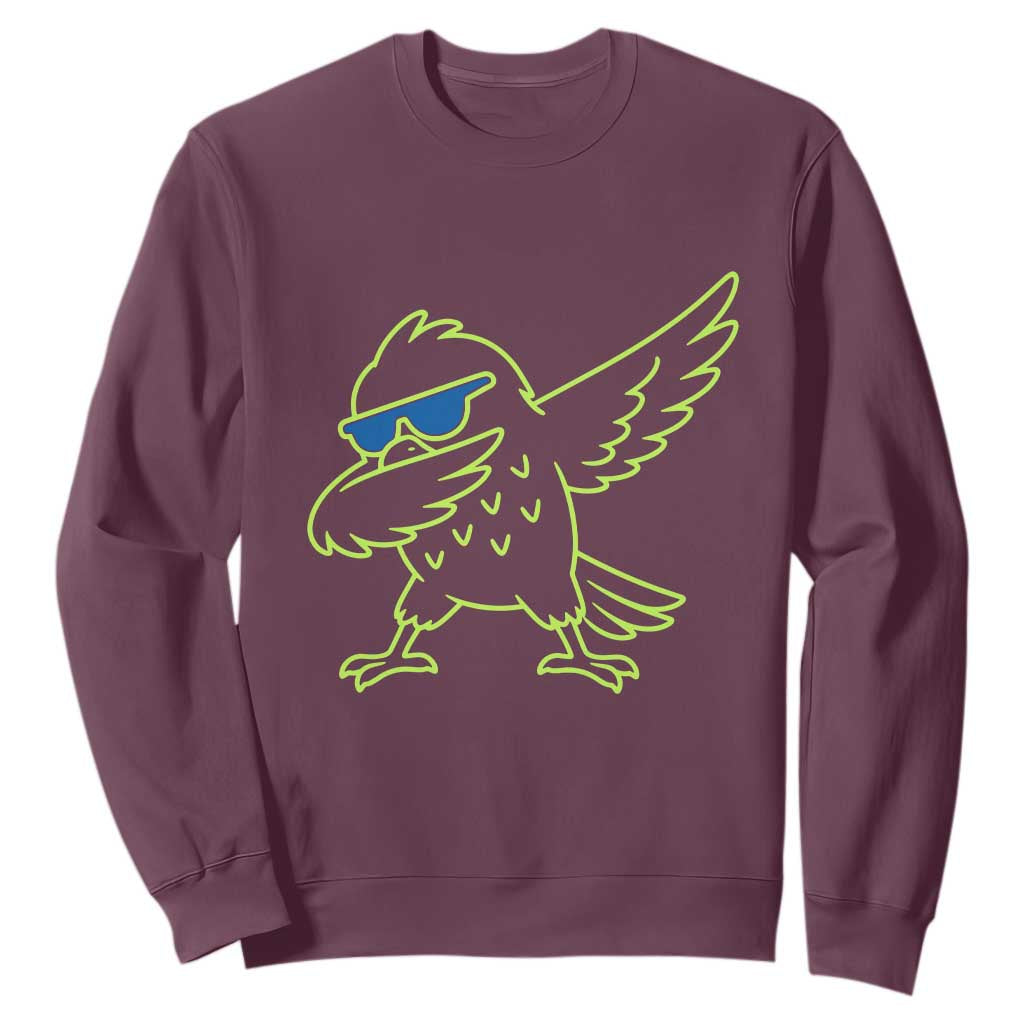Funny Emerald City Seattle Bird Dabbing Sweatshirt Pacific Northwest Sports Fan TS12 Maroon Print Your Wear