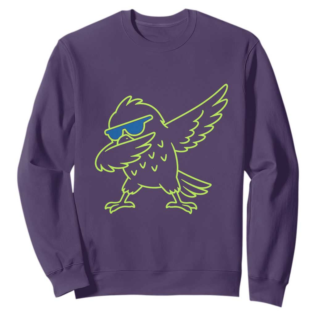 Funny Emerald City Seattle Bird Dabbing Sweatshirt Pacific Northwest Sports Fan TS12 Purple Print Your Wear