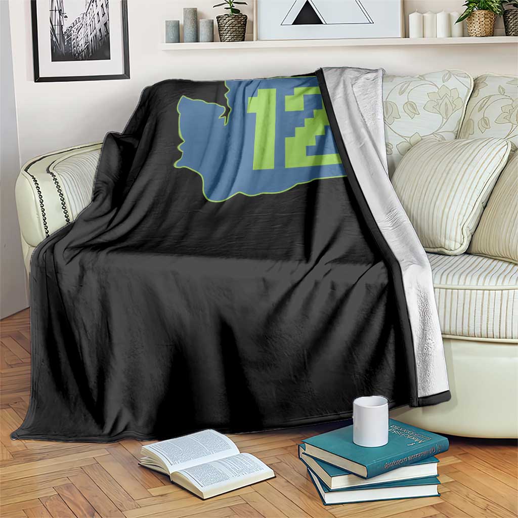 Washington State Map Number 12 Throw Blanket Pacific Northwest Sports Fan TS12 Print Your Wear