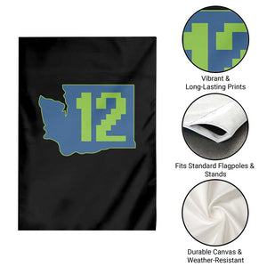 Washington State Map Number 12 Garden Flag Pacific Northwest Sports Fan TS12 Print Your Wear