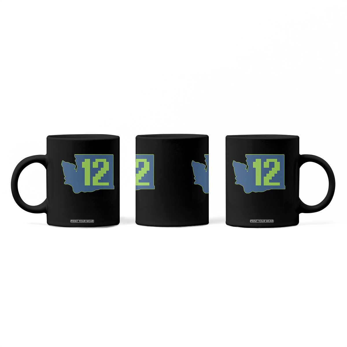 Washington State Map Number 12 Coffee Mug Pacific Northwest Sports Fan TS12 Print Your Wear