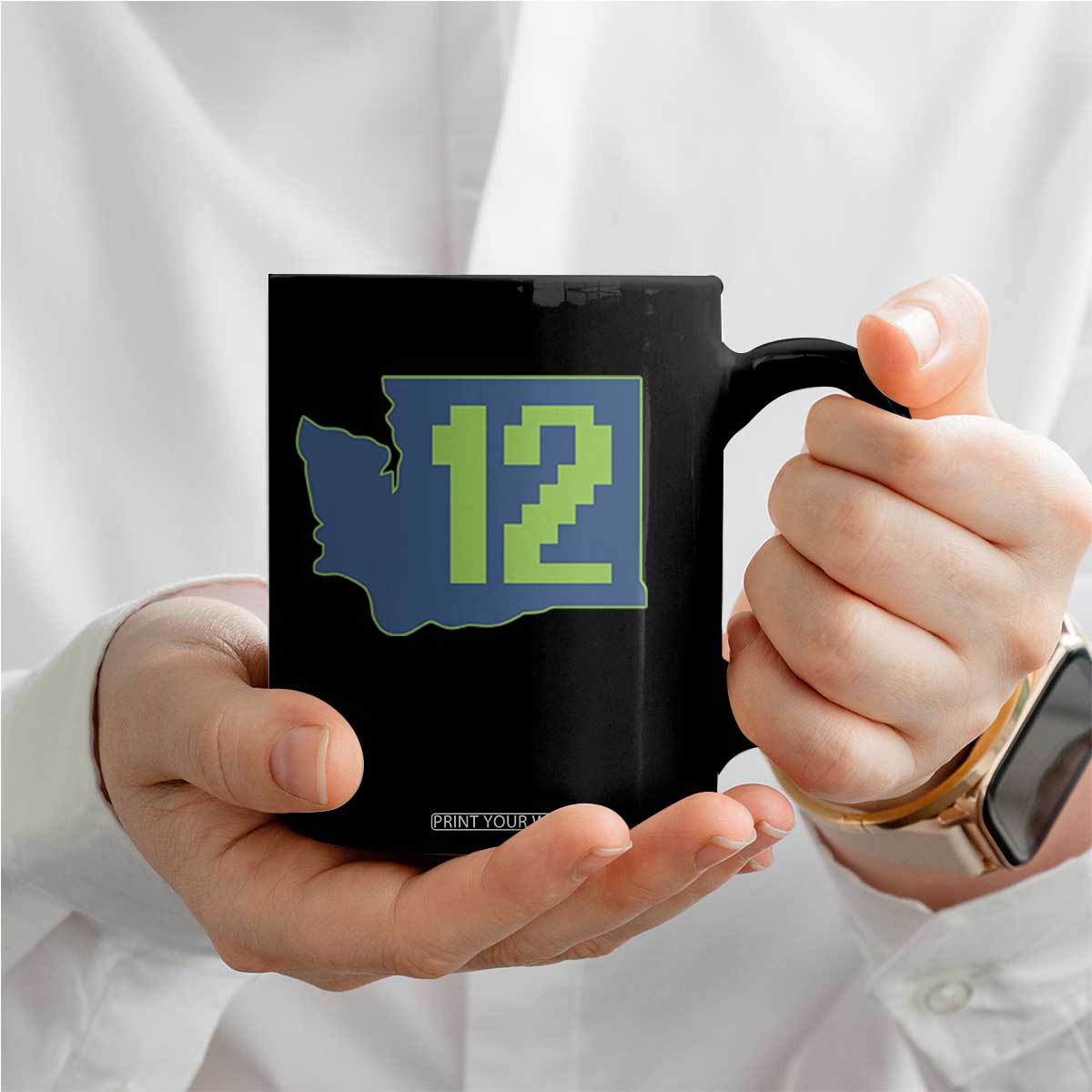 Washington State Map Number 12 Coffee Mug Pacific Northwest Sports Fan TS12 Print Your Wear