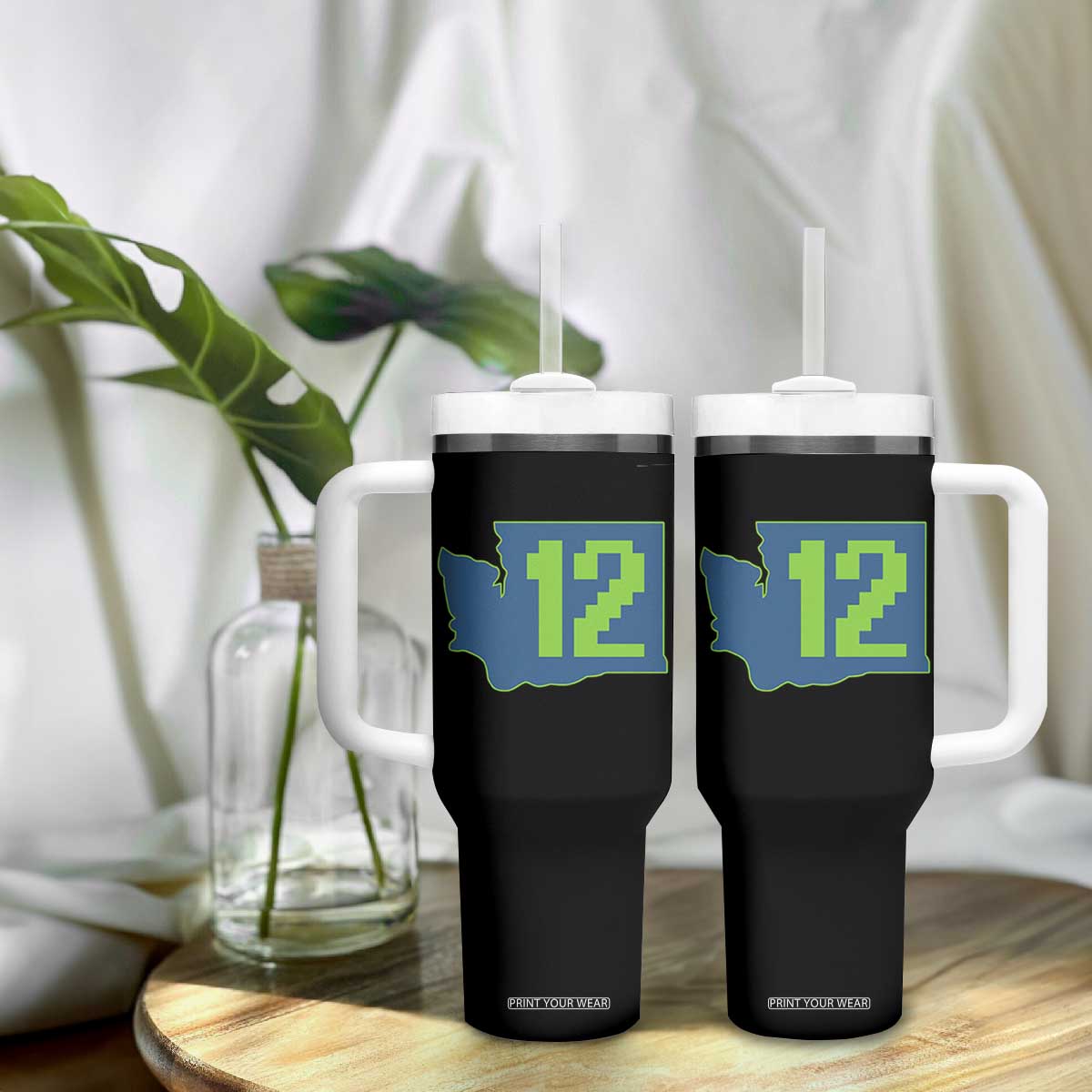 Washington State Map Number 12 Tumbler With Handle Pacific Northwest Sports Fan TS12 Print Your Wear