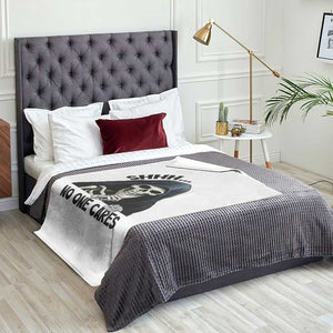 Funny Skeleton Humor Throw Blanket Shhh No One Cares TS12 Print Your Wear