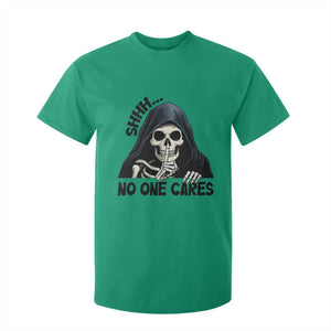 Funny Skeleton Humor T Shirt For Kid Shhh No One Cares TS12 Irish Green Print Your Wear