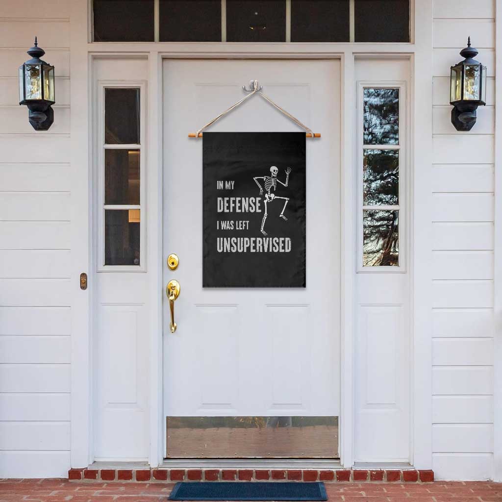 Funny Sarcastic Garden Flag In My Defence I Was Left Unsupervised TS12 Print Your Wear