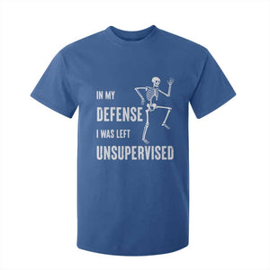 Funny Sarcastic T Shirt For Kid In My Defence I Was Left Unsupervised TS12 Royal Blue Print Your Wear