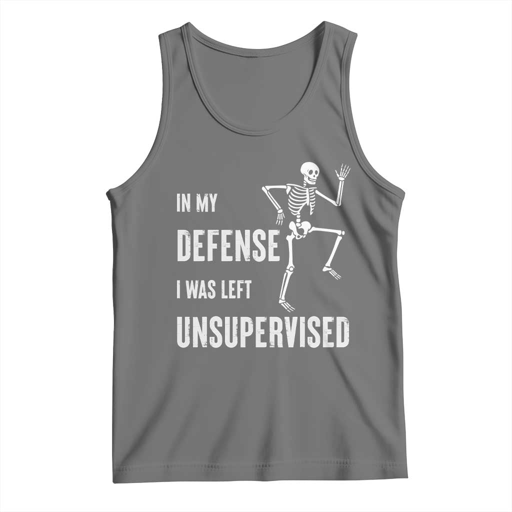 Funny Sarcastic Tank Top In My Defence I Was Left Unsupervised TS12 Black Heather Print Your Wear