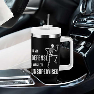 Funny Sarcastic Tumbler With Handle In My Defence I Was Left Unsupervised TS12 Print Your Wear