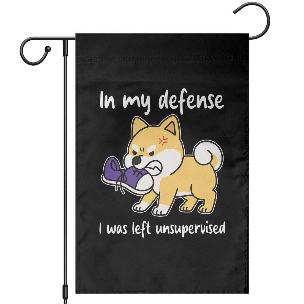 Sarcastic Dog Lover Garden Flag In My Defense I Was Left Unsupervised TS12 Black Print Your Wear