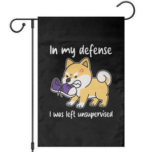 Sarcastic Dog Lover Garden Flag In My Defense I Was Left Unsupervised TS12 Black Print Your Wear
