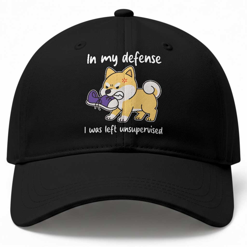 Sarcastic Dog Lover Baseball Cap In My Defense I Was Left Unsupervised TS12 Print Your Wear