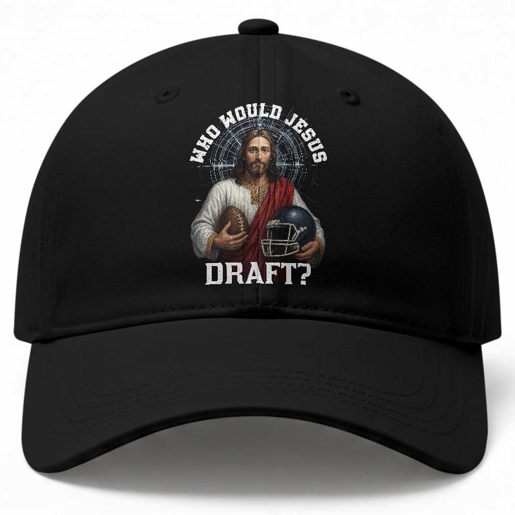 Christian Football Gift Baseball Cap Who Would Jesus Draft TS12 Print Your Wear