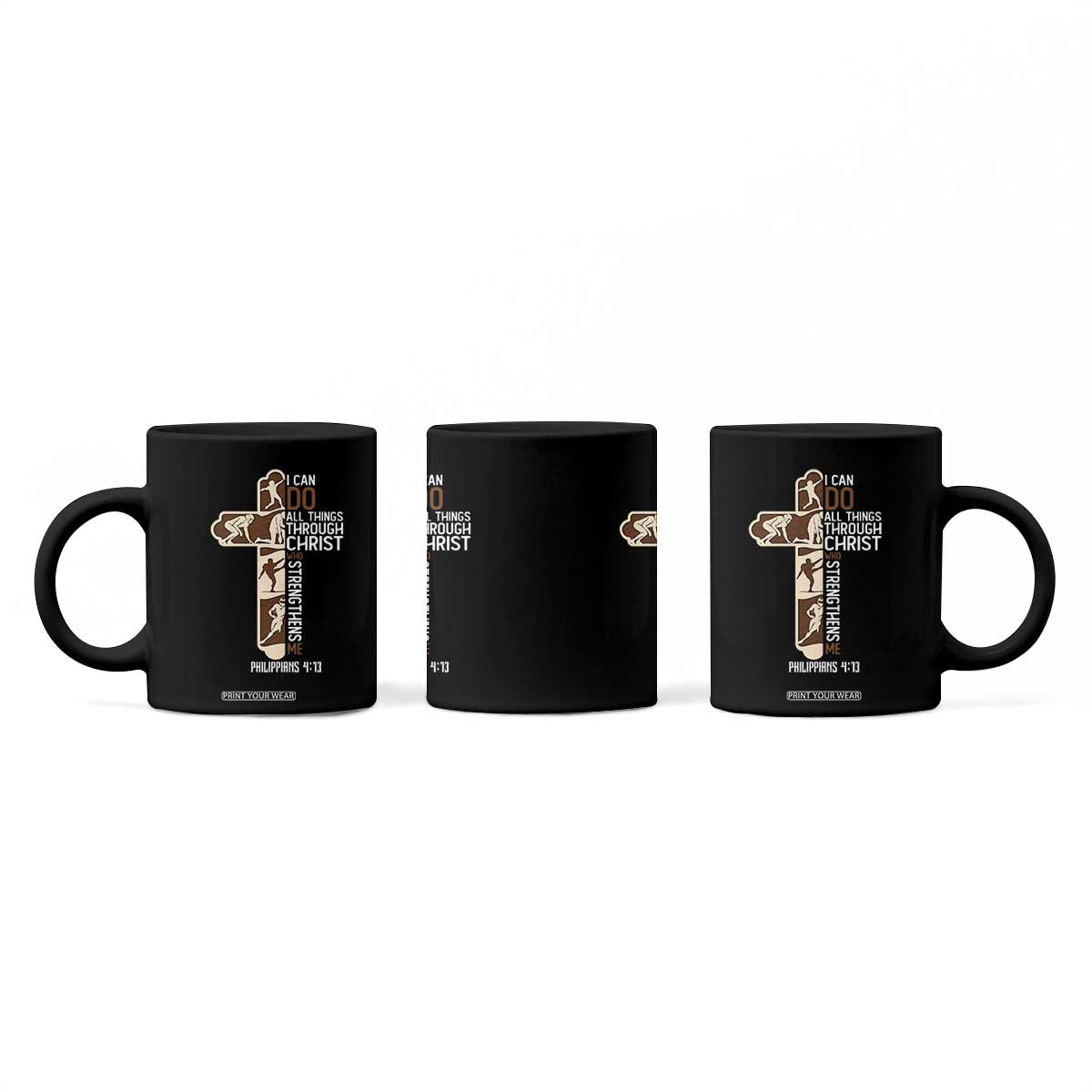 Christian Football Player Gift Coffee Mug God Gives Me Strength TS12 Print Your Wear