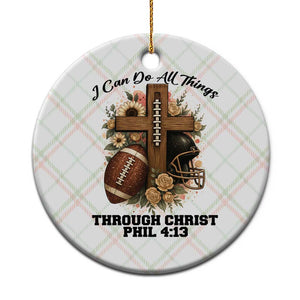 Christian Motivation Gift Ceramic Ornament I Can Do All Things Through Christ Bible Verse TS12 1pc Christmas Plaid Print Your Wear