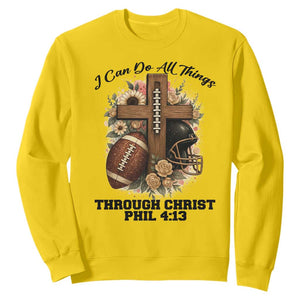 Christian Motivation Gift Sweatshirt I Can Do All Things Through Christ Bible Verse TS12 Daisy Print Your Wear
