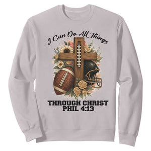 Christian Motivation Gift Sweatshirt I Can Do All Things Through Christ Bible Verse TS12 Ice Gray Print Your Wear