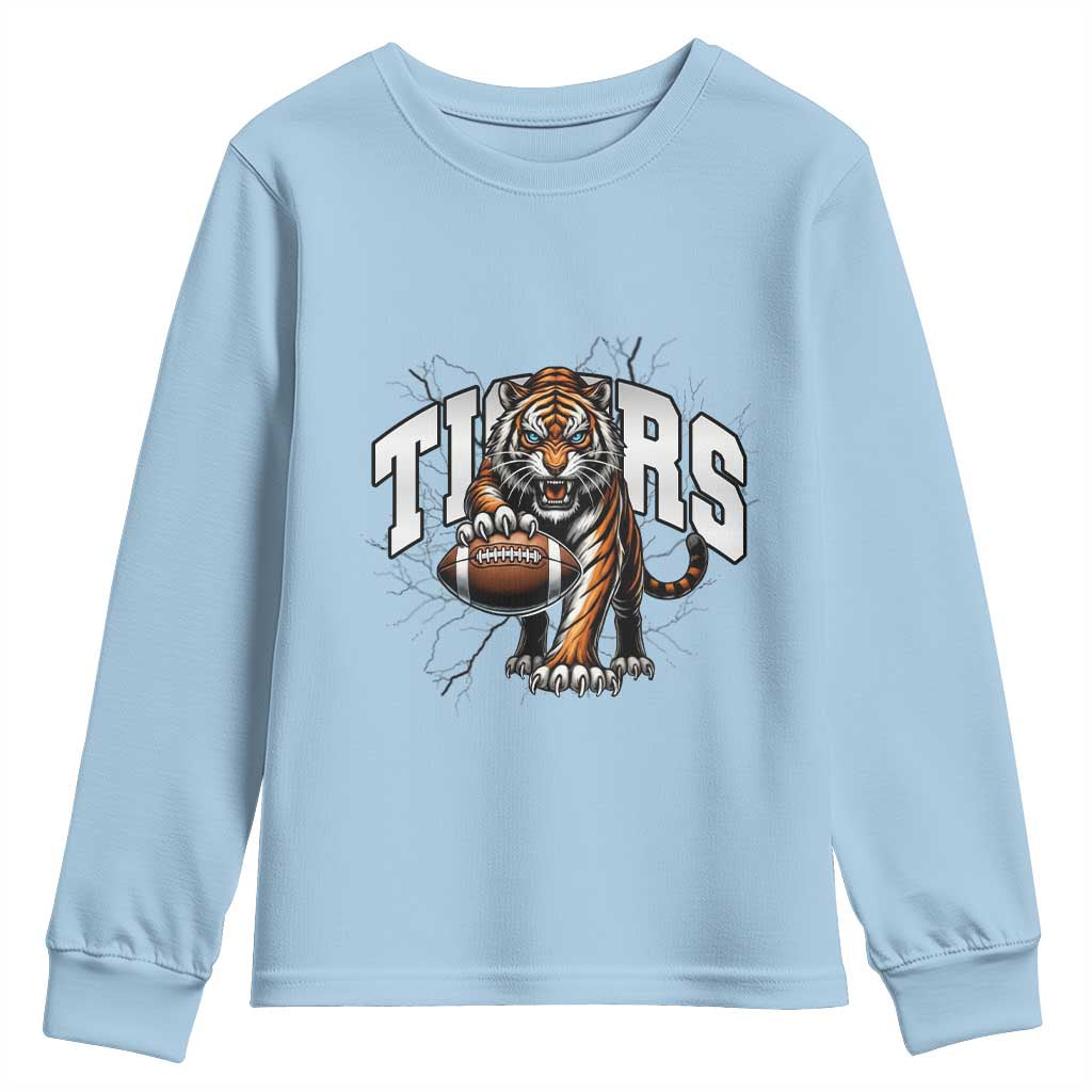 Funny BFT Gift For Football Lover Youth Sweatshirt TS12 Light Blue Print Your Wear
