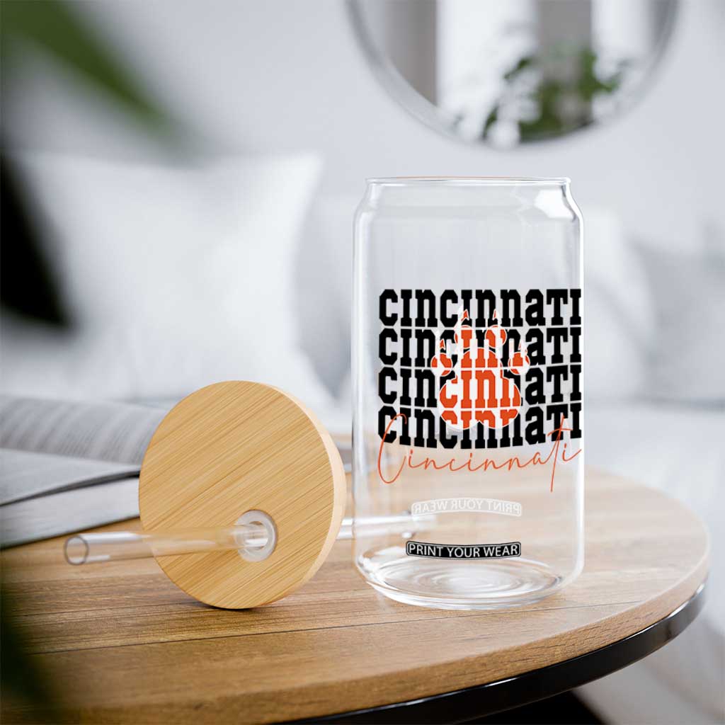 CF TGR Paw Football Lover Gift Glass Can TS12 Print Your Wear