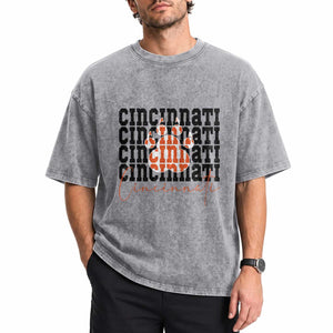 CF TGR Paw Football Lover Gift Washed Cotton T-Shirt