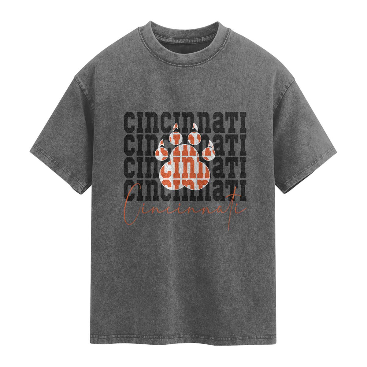 CF TGR Paw Football Lover Gift Washed Cotton T-Shirt