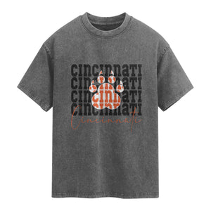 CF TGR Paw Football Lover Gift Washed Cotton T-Shirt