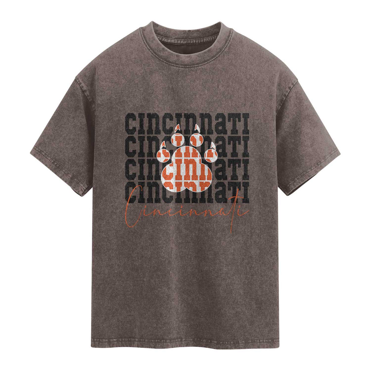 CF TGR Paw Football Lover Gift Washed Cotton T-Shirt