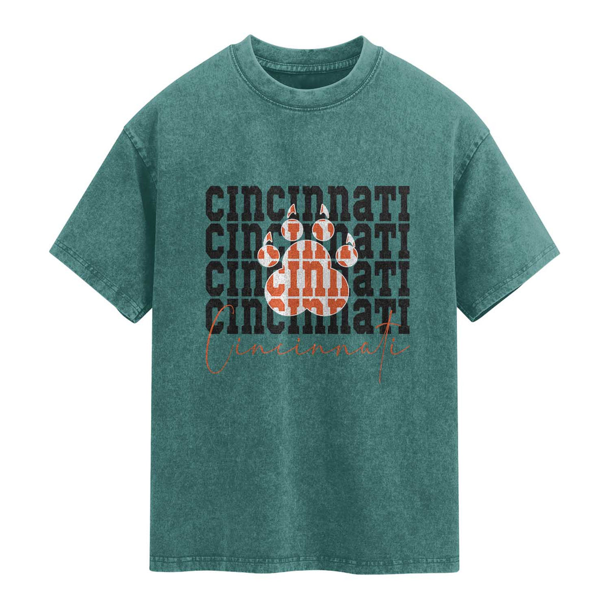 CF TGR Paw Football Lover Gift Washed Cotton T-Shirt