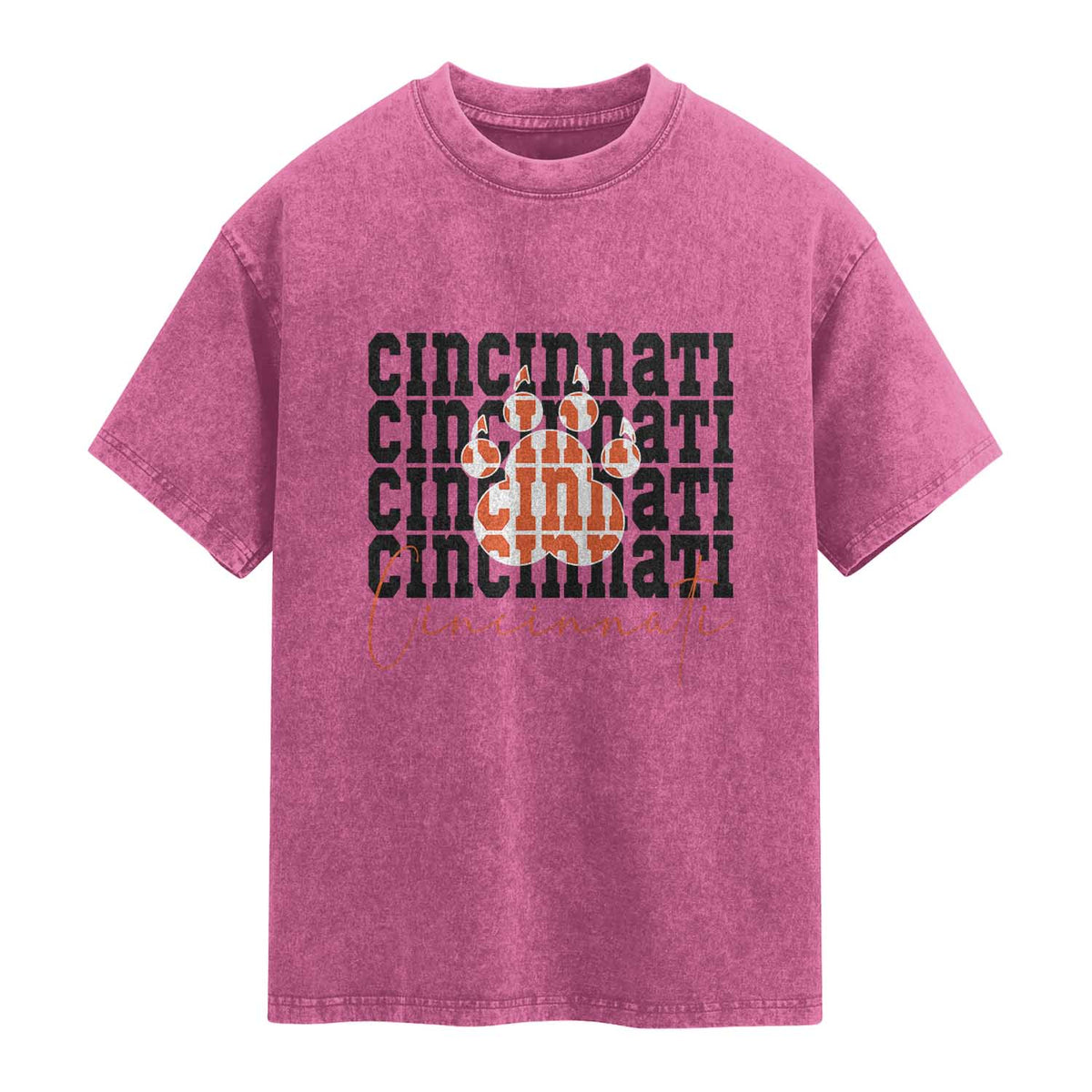 CF TGR Paw Football Lover Gift Washed Cotton T-Shirt