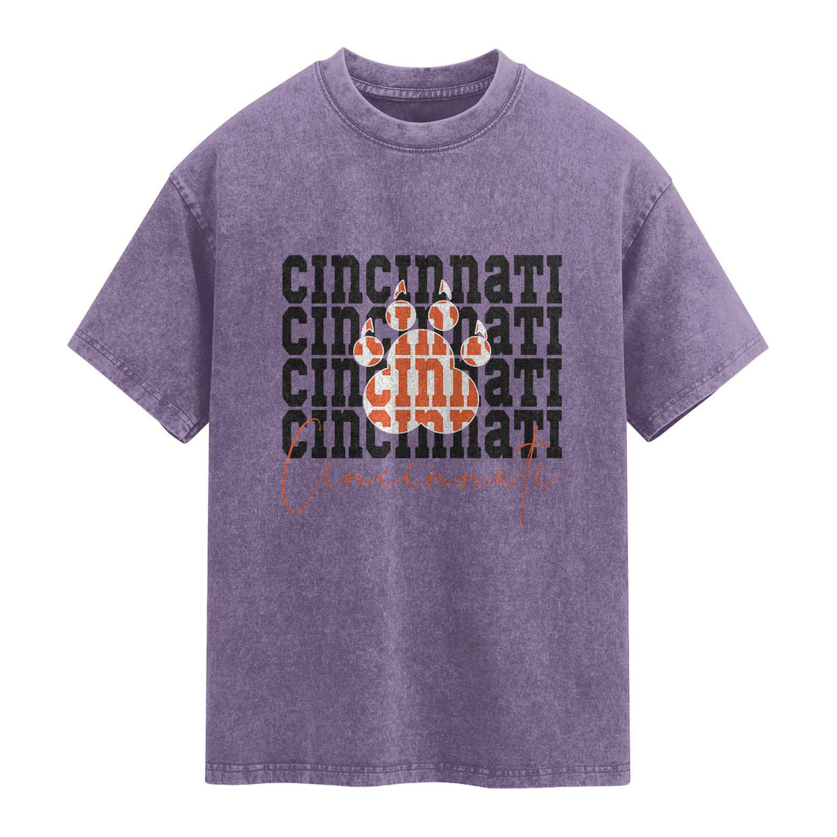 CF TGR Paw Football Lover Gift Washed Cotton T-Shirt