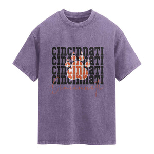 CF TGR Paw Football Lover Gift Washed Cotton T-Shirt