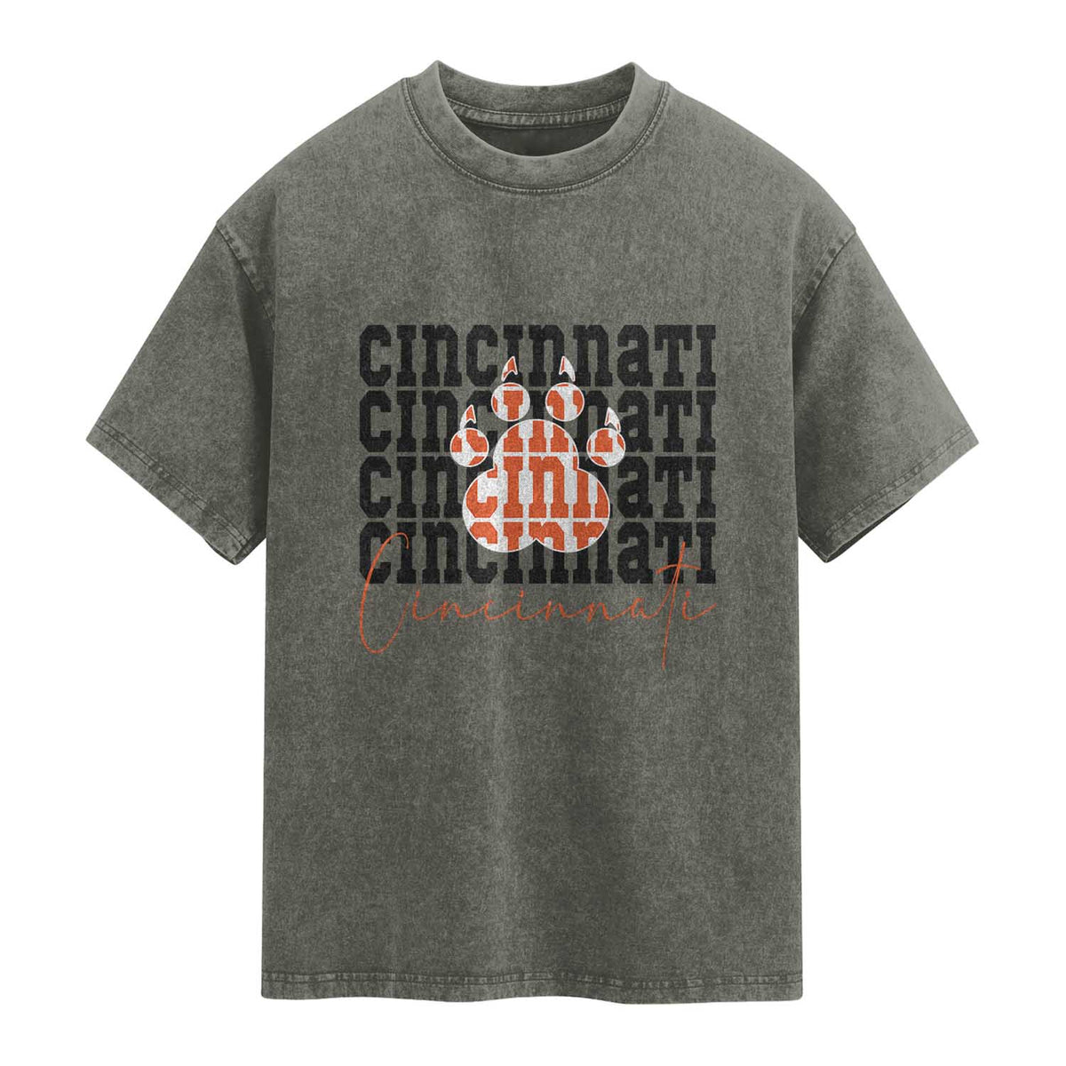 CF TGR Paw Football Lover Gift Washed Cotton T-Shirt