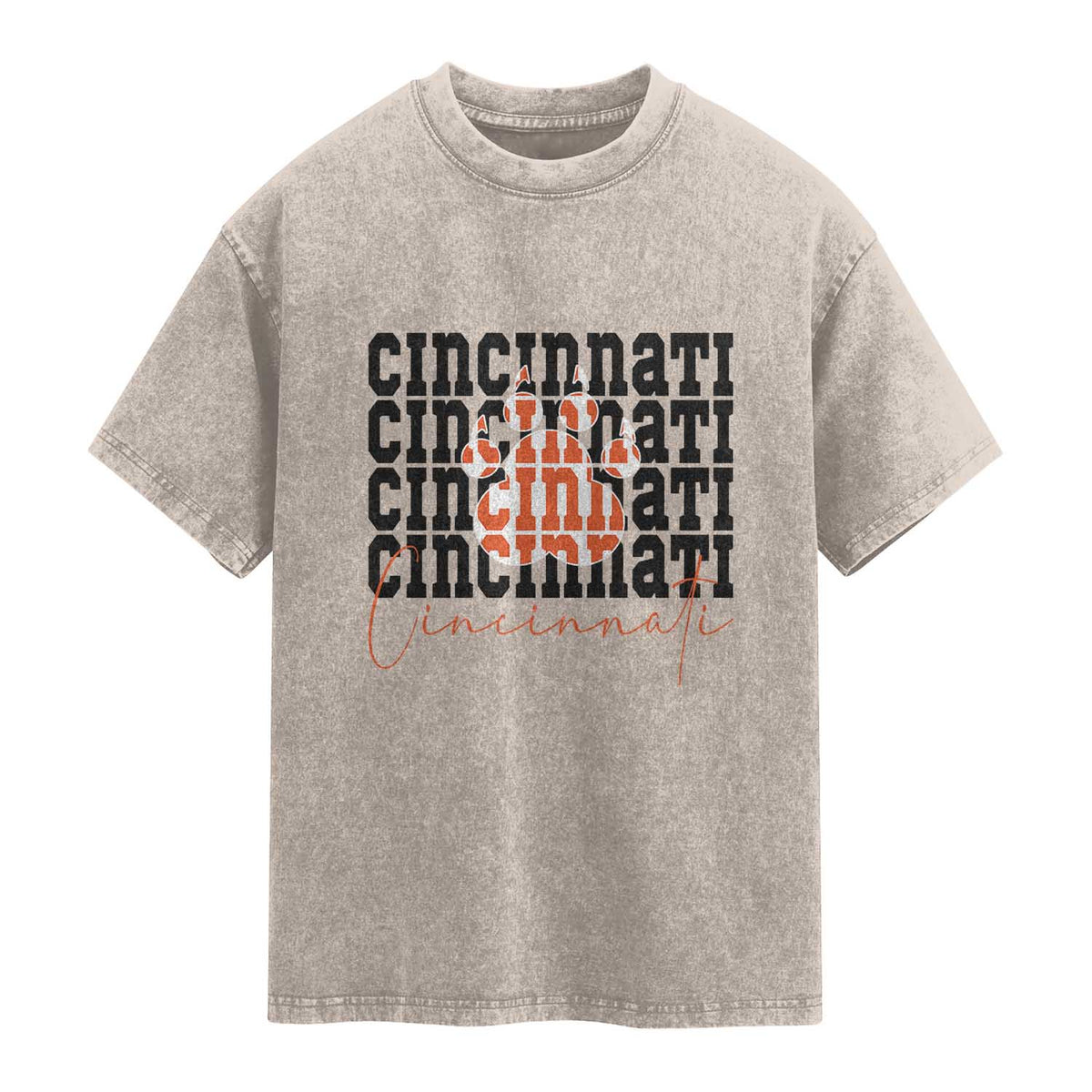 CF TGR Paw Football Lover Gift Washed Cotton T-Shirt
