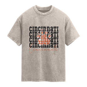 CF TGR Paw Football Lover Gift Washed Cotton T-Shirt