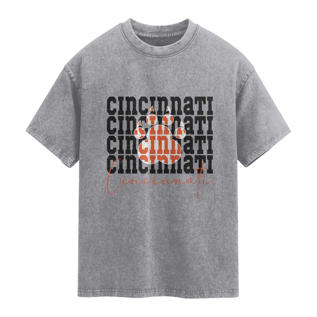 CF TGR Paw Football Lover Gift Washed Cotton T-Shirt