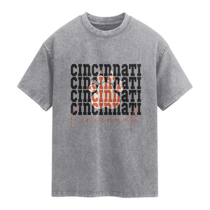 CF TGR Paw Football Lover Gift Washed Cotton T-Shirt