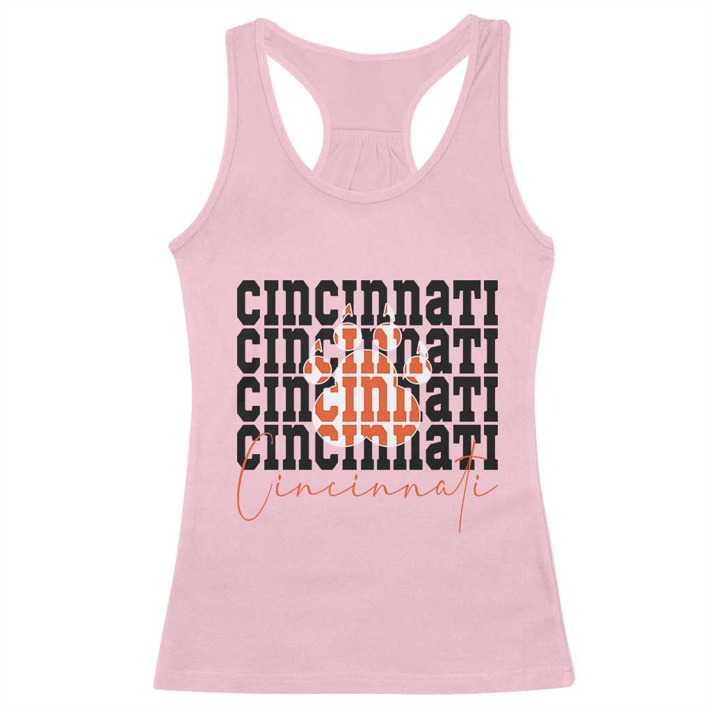 CF TGR Paw Football Lover Gift Racerback Tank Top TS12 Light Pink Print Your Wear