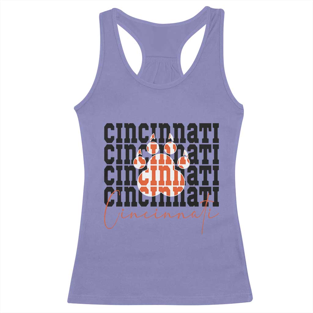 CF TGR Paw Football Lover Gift Racerback Tank Top TS12 Violet Print Your Wear
