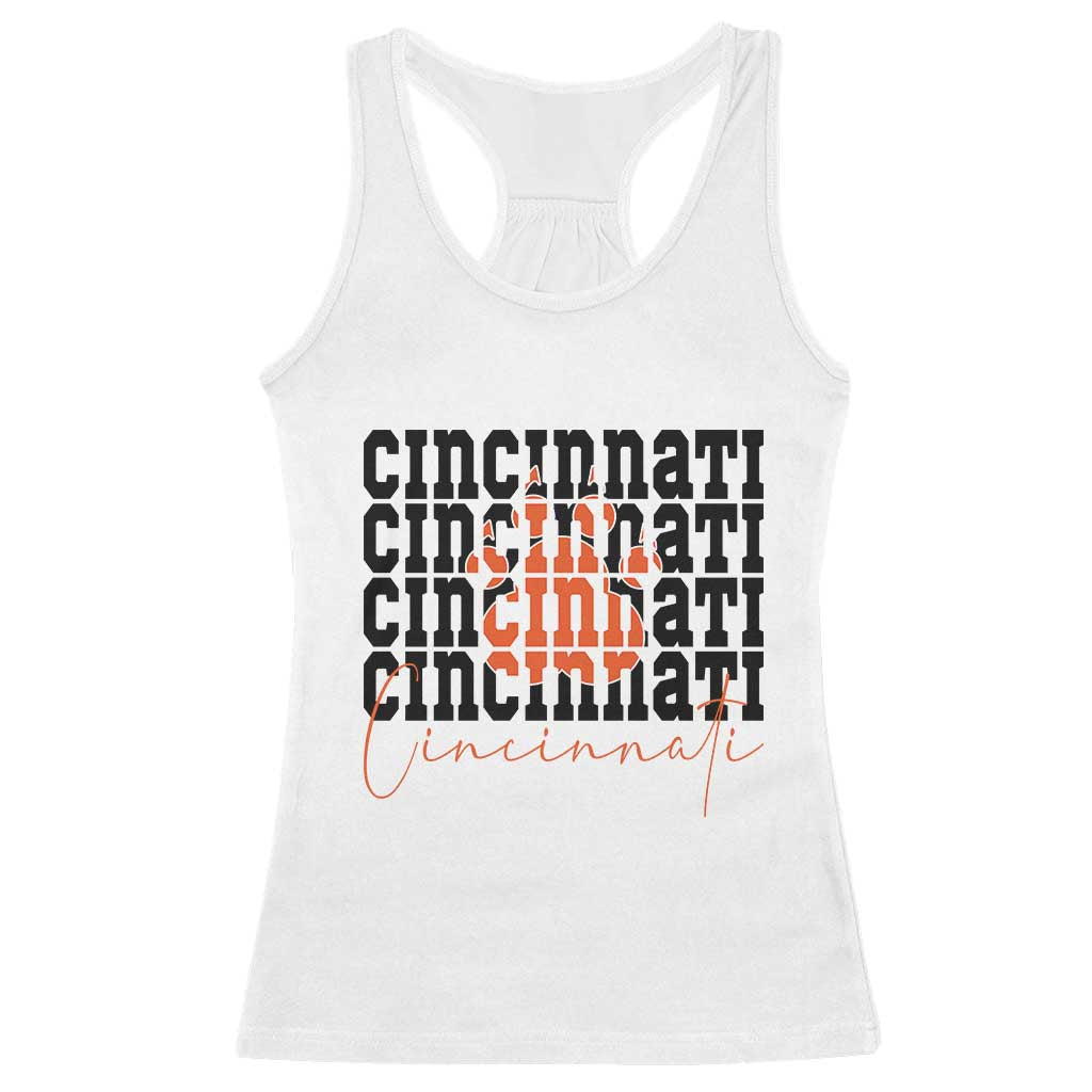 CF TGR Paw Football Lover Gift Racerback Tank Top TS12 White Print Your Wear