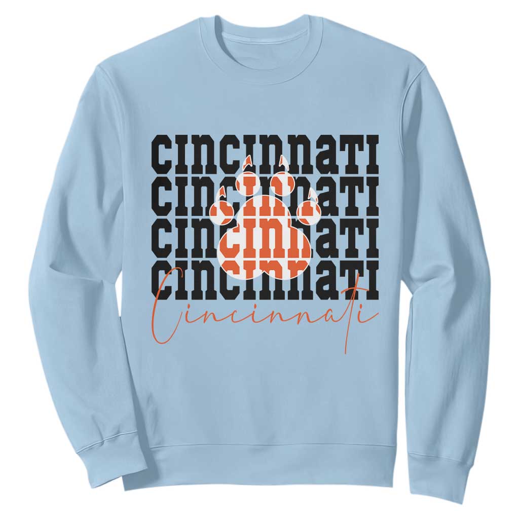 CF TGR Paw Football Lover Gift Sweatshirt TS12 Light Blue Print Your Wear