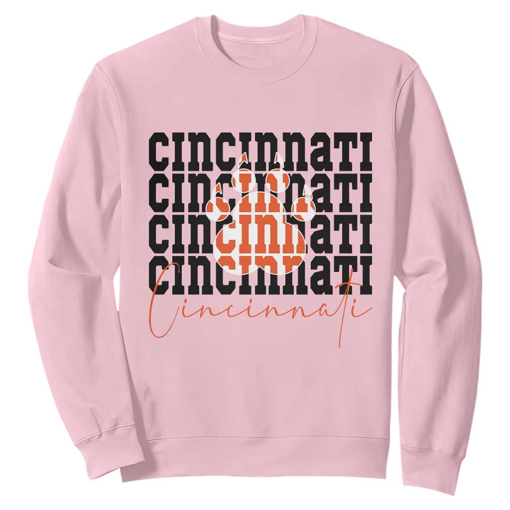 CF TGR Paw Football Lover Gift Sweatshirt TS12 Light Pink Print Your Wear