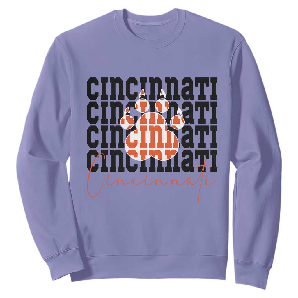 CF TGR Paw Football Lover Gift Sweatshirt TS12 Violet Print Your Wear