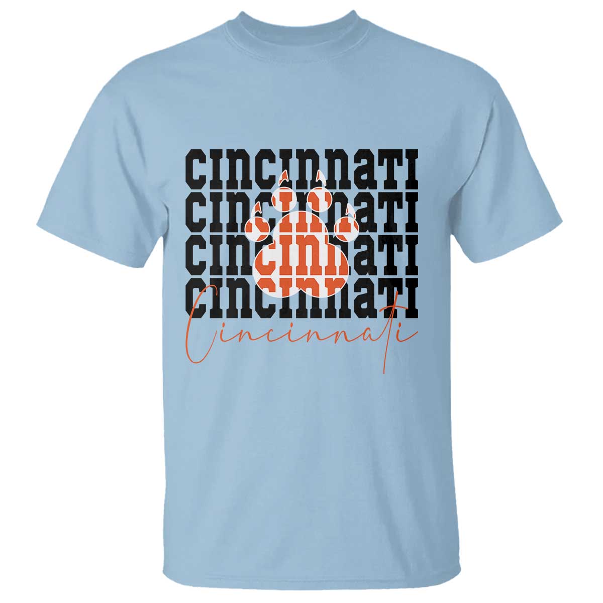 CF TGR Paw Football Lover Gift T Shirt TS12 Light Blue Print Your Wear