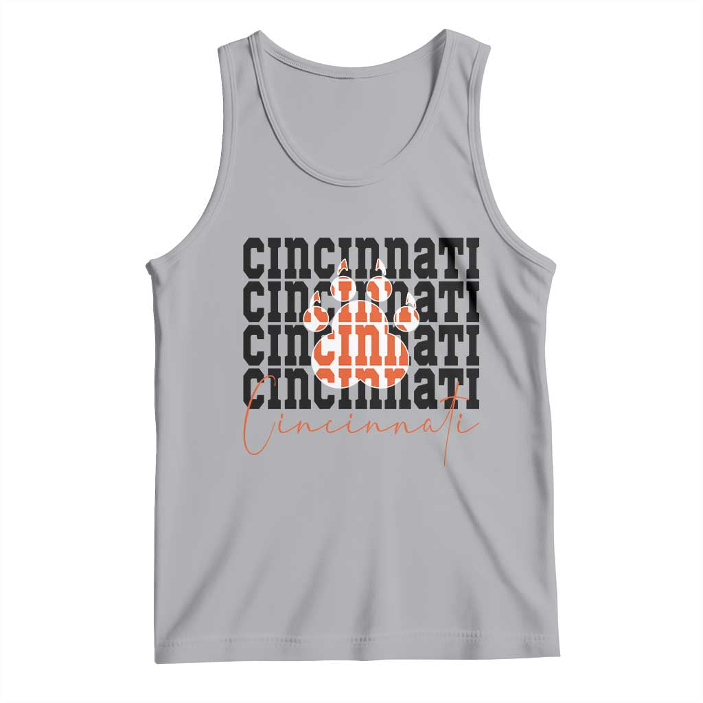 CF TGR Paw Football Lover Gift Tank Top TS12 Athletic Heather Print Your Wear
