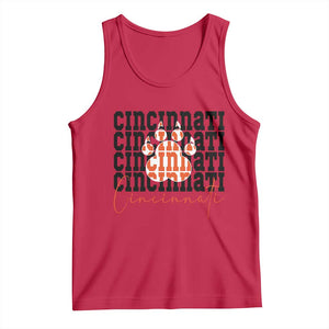 CF TGR Paw Football Lover Gift Tank Top TS12 Red Print Your Wear