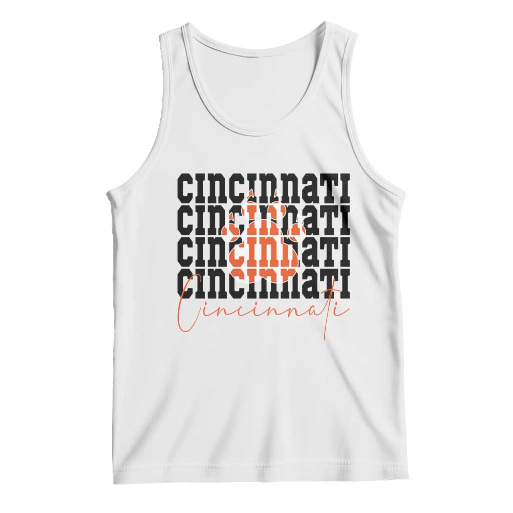 CF TGR Paw Football Lover Gift Tank Top TS12 White Print Your Wear