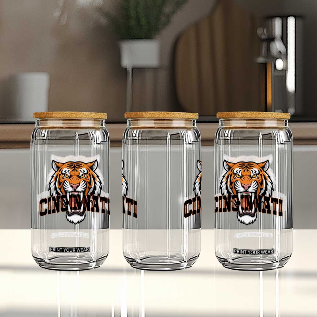 Roaring CFBT Game Day Fans Gift Glass Can TS12 Print Your Wear