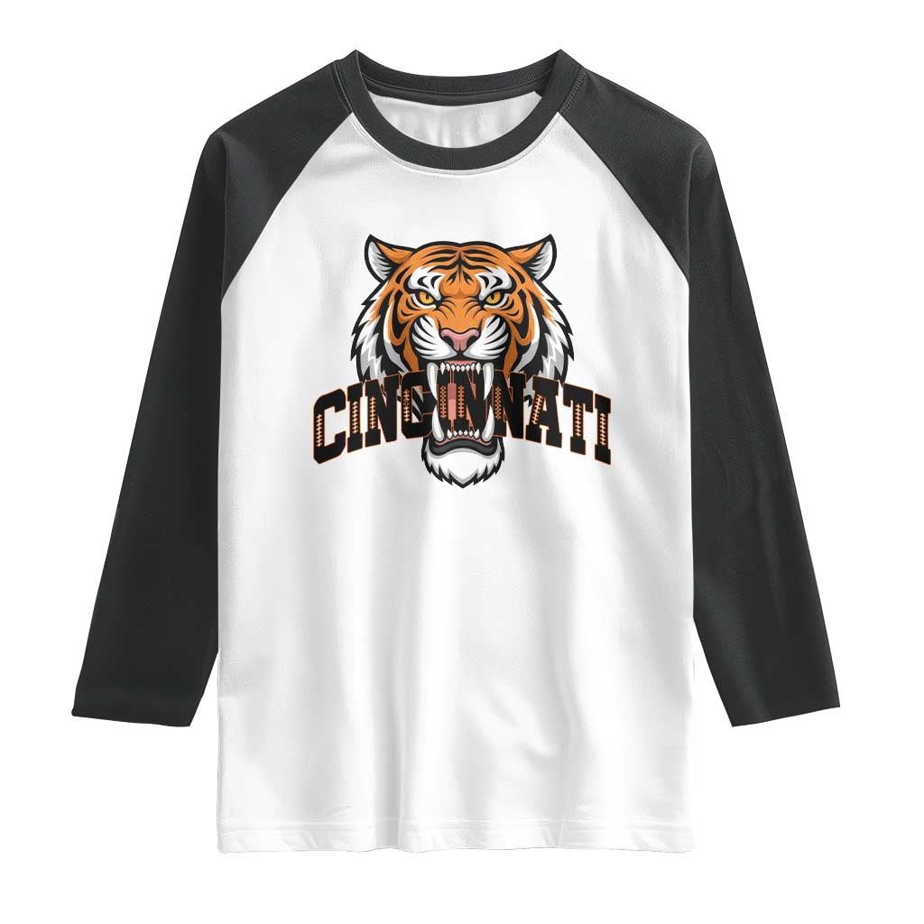 Roaring CFBT Game Day Fans Gift Raglan Shirt TS12 White Black Print Your Wear